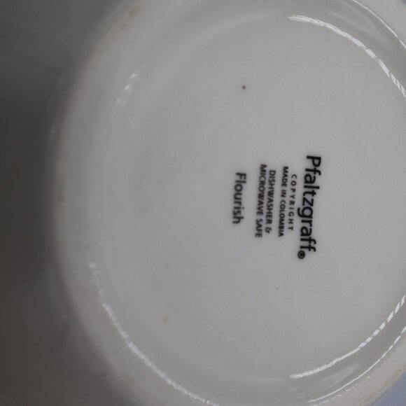 Pfaltzgraff Flourish Soup/Cereal Bowl (4) -5 7/8" x 2 5/8" Tall-Flower & Stripes - Picture 2 of 4